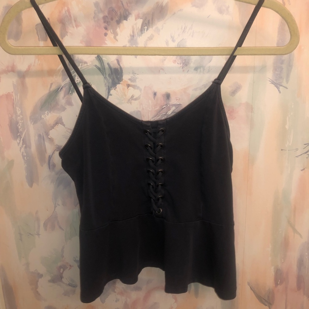 American eagle, dark grey, peplum tank